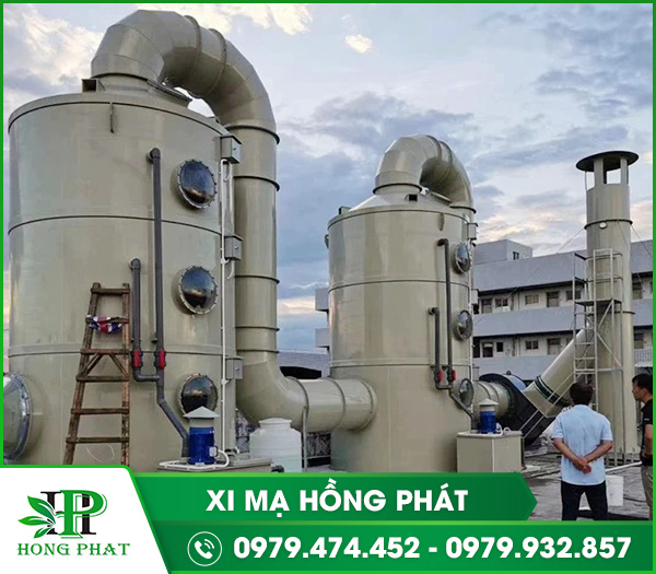 Tháp xử lí khí thải chất liệu PP